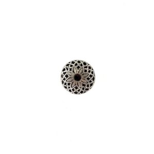 Dirndlknopf altsilber 12,5mm, Swarovski-Stein kristall