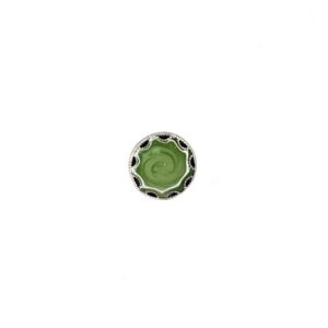 Dirndlknopf emailliert, 13mm, altsilber/hellgrün