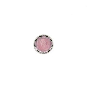 Dirndlknopf emailliert, 13mm, altsilber/seidelbast