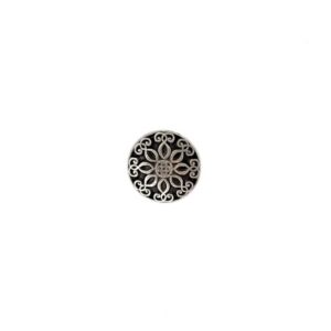 Dirndlknopf Ornament Floral 13mm, altsilber