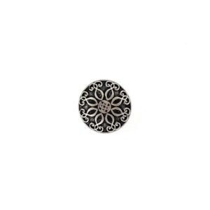 Dirndlknopf Ornament Floral 17mm, altsilber