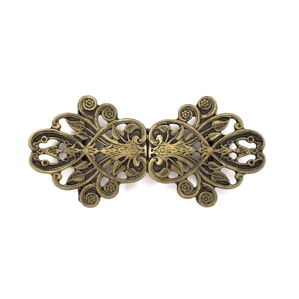 Schürzenschließe Floral, altgold B 7,8 x H 3,7 cm
