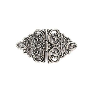 Schürzenschließe Ornament altsilber  B 5,6 x H 3,0 cm