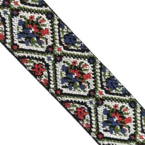 Trachtengürtel Stretch, farn/enzian/ziegel  per m