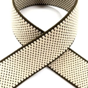 Trachtengürtel Stretch, wollweiß/olive  per m