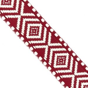 Schürzenband, Zierband, ziegelrot/ecru