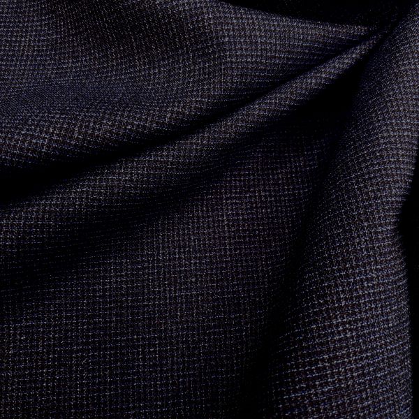 Micro-Check Elastic, dunkelblau – Bild 2