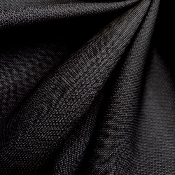 Micro-Piqué Elastic, schwarz – Bild 2